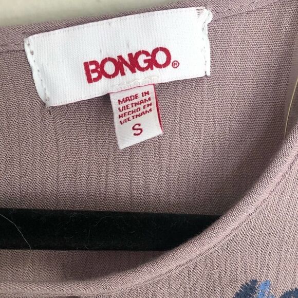 BONGO Embroidered Bell Sleeve cold shoulder swing Boho Hippie Dress - Picture 4 of 8